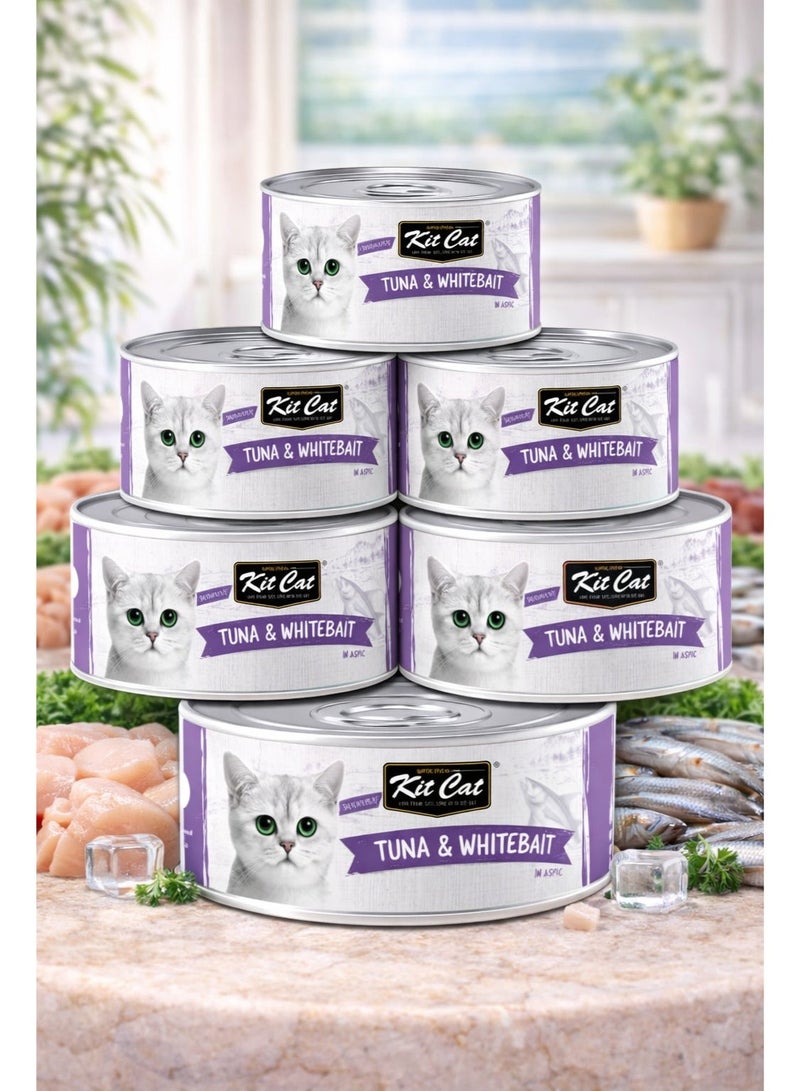 Super Premium Grain Free Tuna & Whitebait Canned Cat Wet Food 80g (Pack of 6)